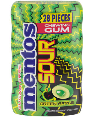 MENTOS SOUR GUM GREEN APPLE 28P - 10