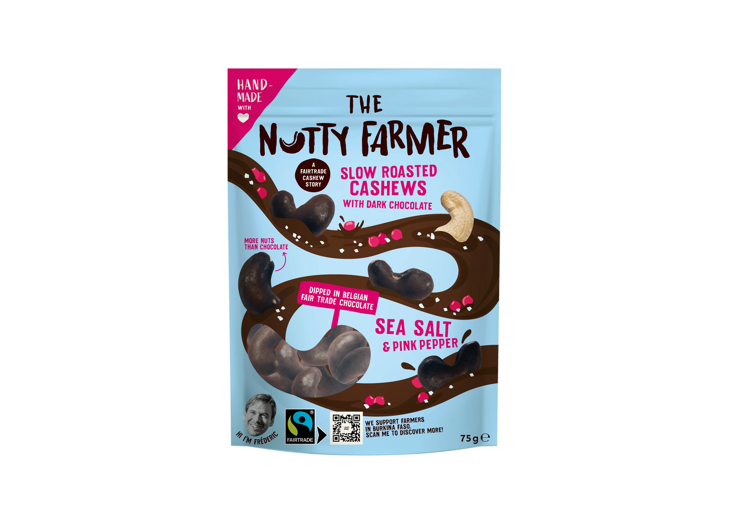 Nutty Farmer Dark Chocolate Sea Salt 75gr - 9pcs