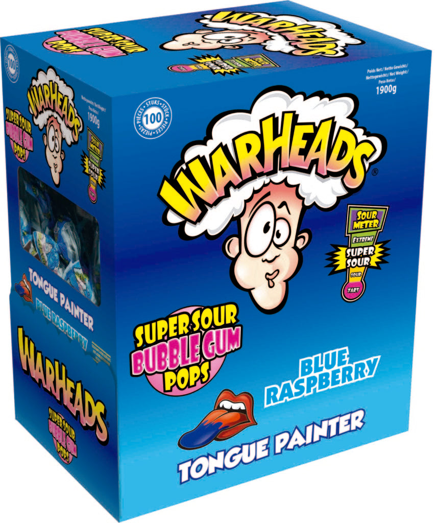 MEGA WARHEADS LOLLIES BLUE RASPBERRY - 100