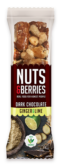 Nuts and Berries Dark Chocolate Ginger & Lime - 15pcs